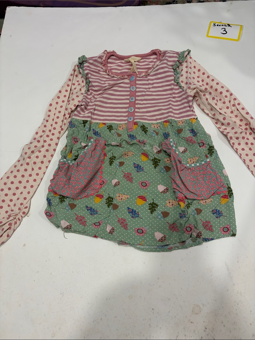 Matilda Jane Pink Striped & Green Floral Long Sleeve Tunic